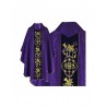 Gotisches Messgewand lila bestickt - Jacquard Stoff (51)