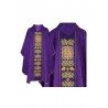Gotisches Messgewand lila bestickt - Jacquard Stoff (52)