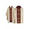 Gotisches ecrufarbenes/goldenes besticktes Messgewand - Brokatstoff (55)