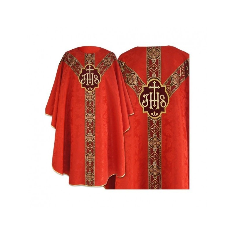 Messgewand semi gotisch rot - Jacquard Stoff (63)