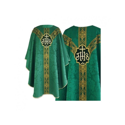 Messgewand semi gotisch grün - Jacquard Stoff (67)