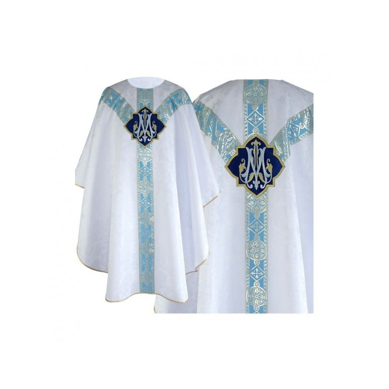 Marianisches Messgewand halbgotisch - Jacquard Stoff (68)