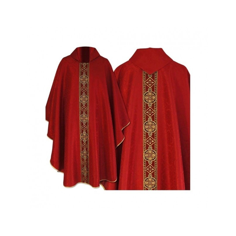 Gotisches rotes Messgewand - Jacquard-Stoff (70)