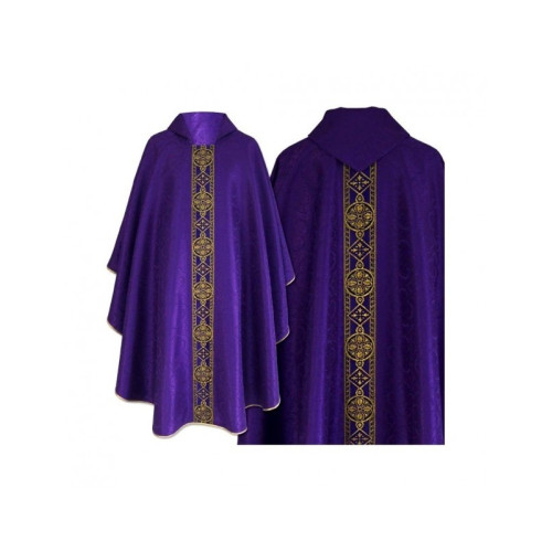 Gotisches violettes Messgewand - Jacquard Stoff (71)