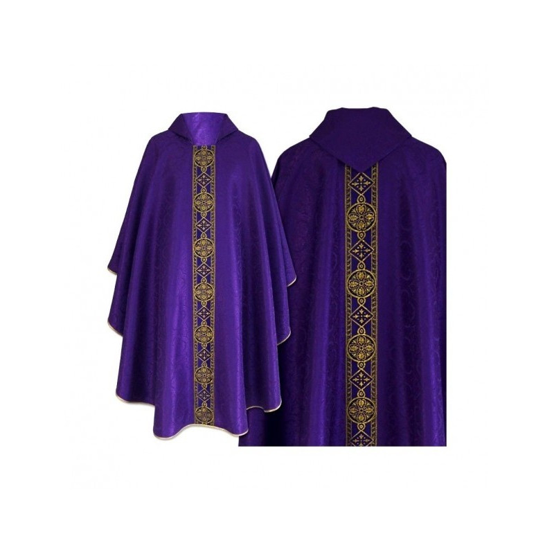 Gotisches violettes Messgewand - Jacquard Stoff (71)