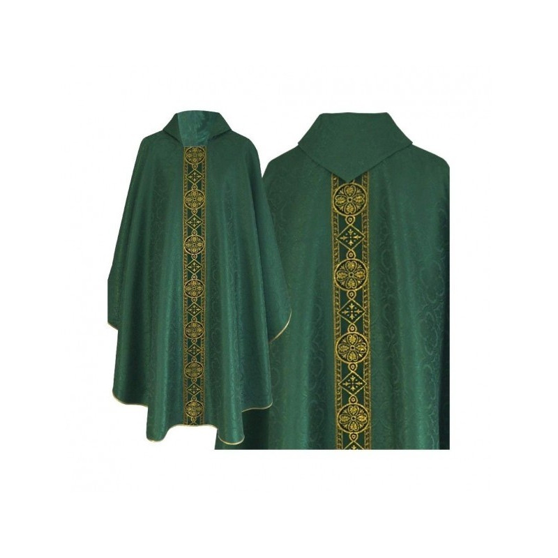 Gotisches grünes Messgewand - Jacquard Stoff (71)