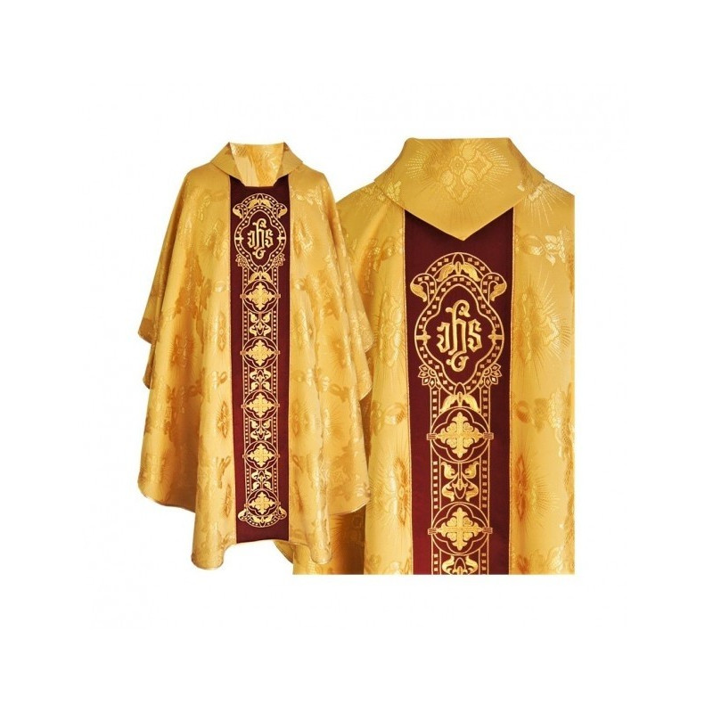 Gotisches Messgewand, Jacquard-Stoff, goldener Honig (63)