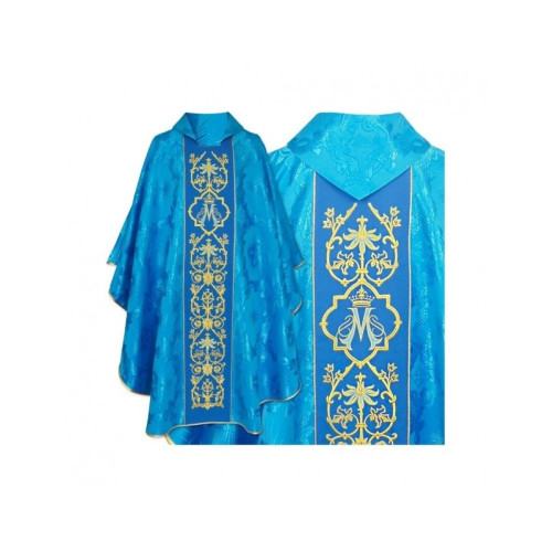 Marianisches Messgewand, Jacquard-Stoff, blau (64)