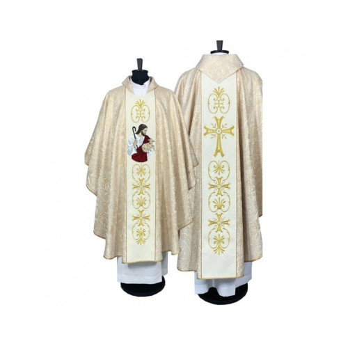 Gesticktes Messgewand Christus der Gute Hirte