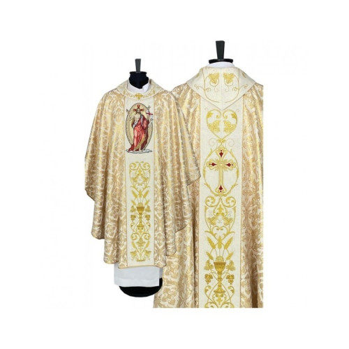 Gesticktes Messgewand mit dem Bild von Jesus Christus