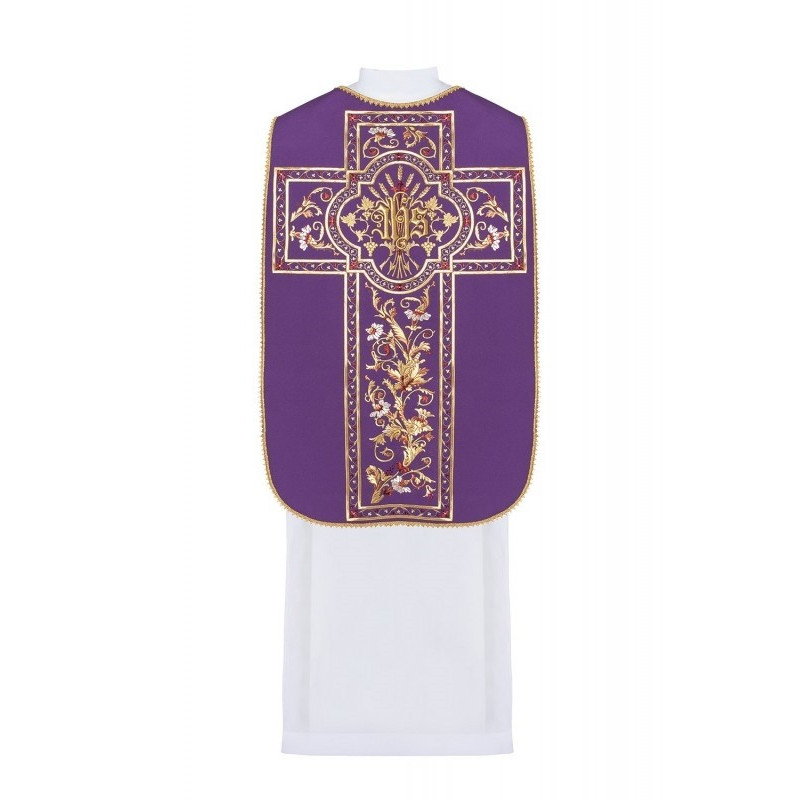 Römisches Messgewand gestickt IHS - liturgische Farben (40)