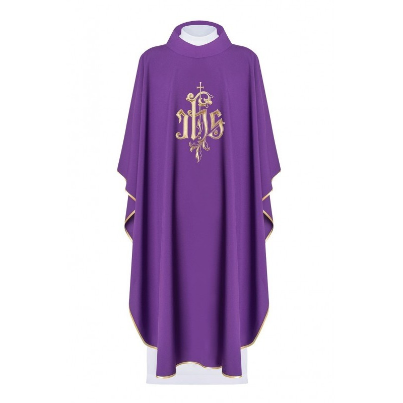 Gesticktes Messgewand mit IHS - liturgische Farben (41)