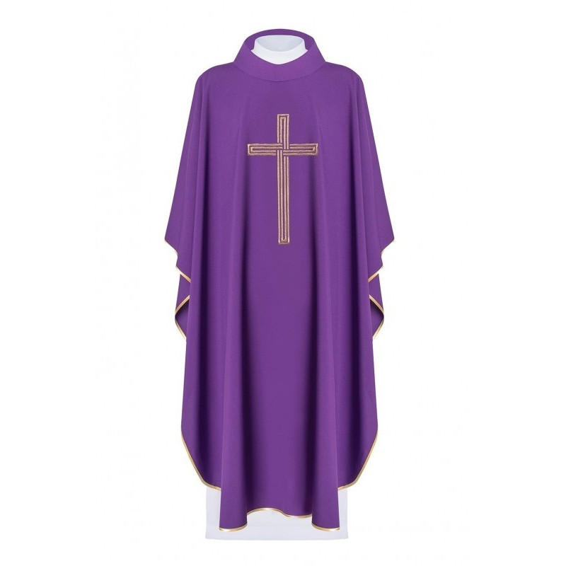 Kasel gesticktes Kreuz - liturgische Farben (43)