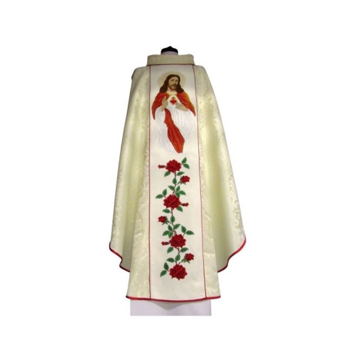 Gesticktes Messgewand Herz Jesu - Rosettenstoff