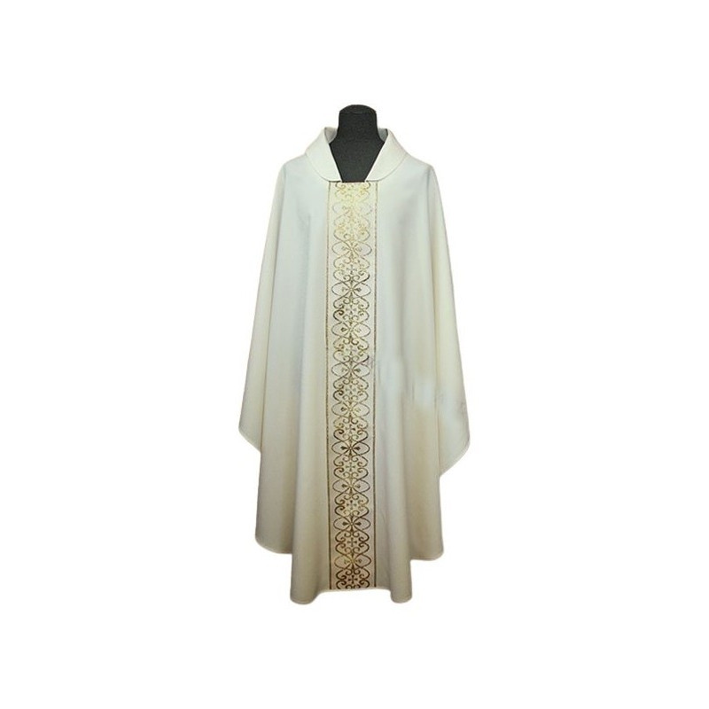 Messgewand aus Stretch, bestickter Gürtel, liturgische Farben (69)