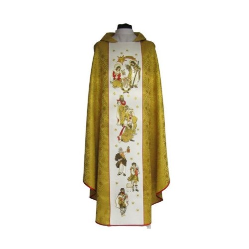 Weihnachtsmessgewand mit goldener Rosette - Heilige Familie (4)