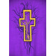 Gesticktes Messgewand lila - Kreuz (10)