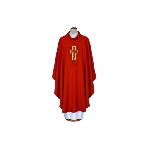 Gesticktes Messgewand rot - Kreuz (10)