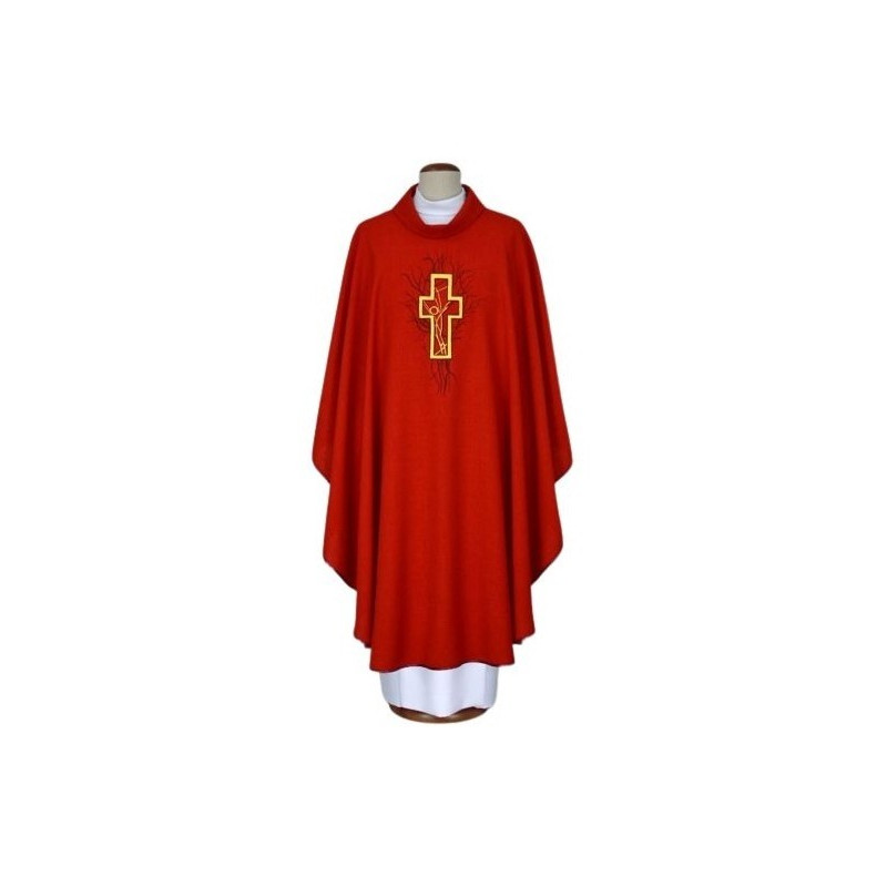Gesticktes Messgewand rot - Kreuz (10)
