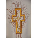 Messgewand gestickt ecru - Kreuz (10)