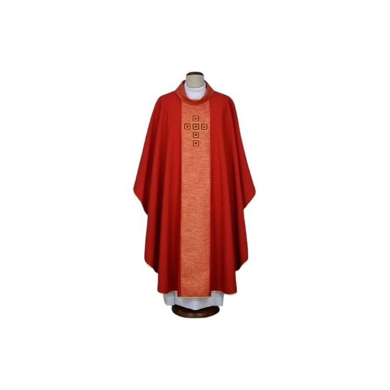 Gesticktes Messgewand rot - Ziersteine (11)