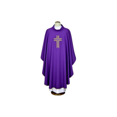 Gesticktes Messgewand lila - Kreuz (15)