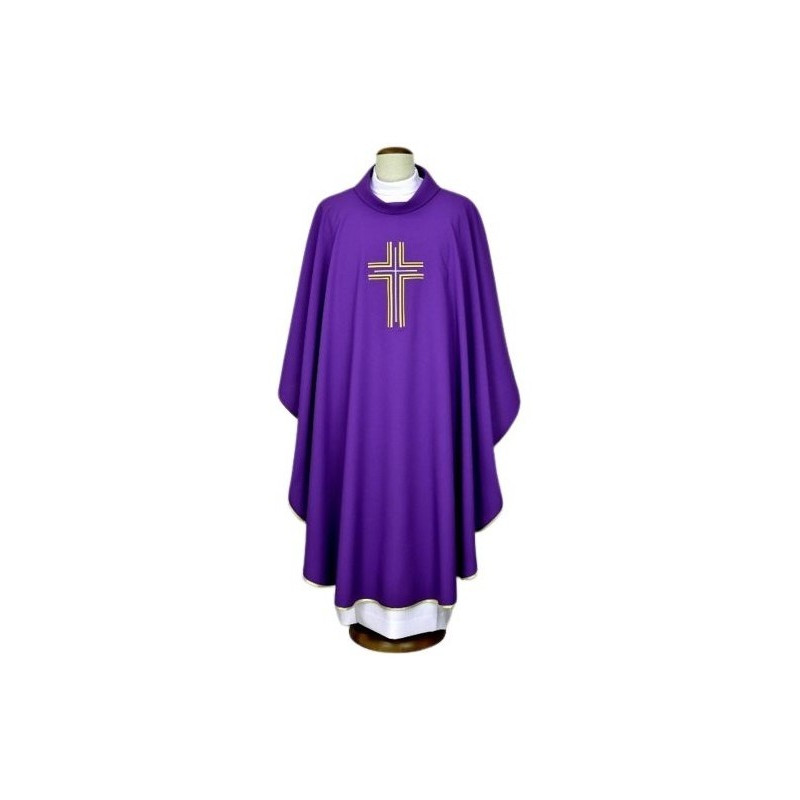 Gesticktes Messgewand lila - Kreuz (15)