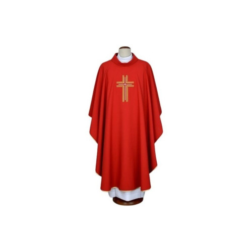 Gesticktes Messgewand rot - Kreuz (15)