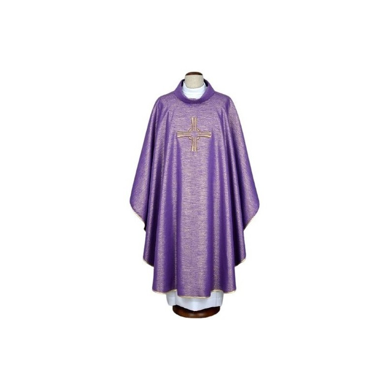 Lila Messgewand gestickt - Kreuz (18)