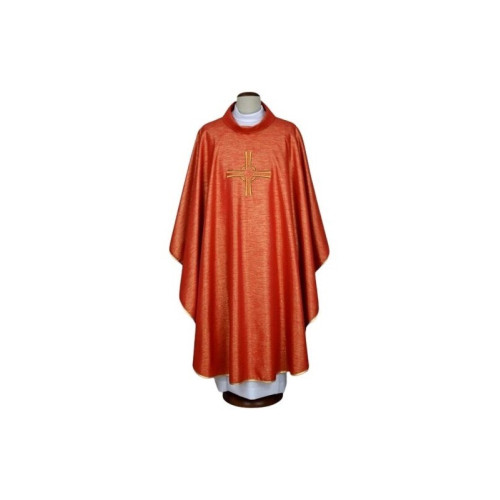 Rotes gesticktes Messgewand - Kreuz (18)