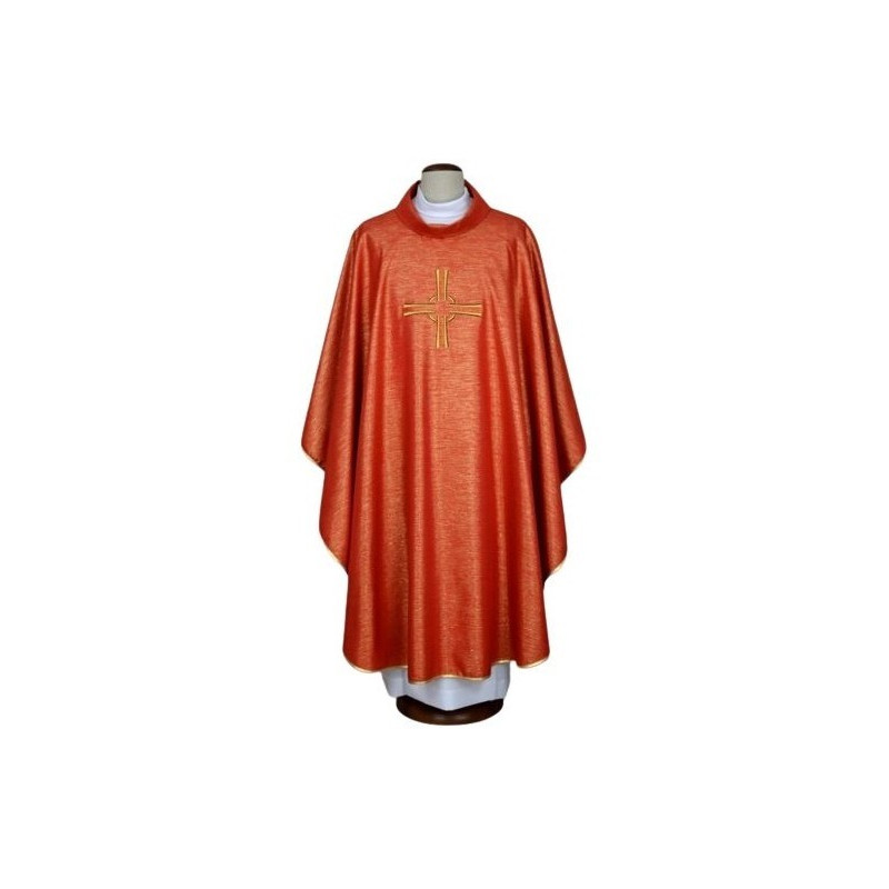 Rotes gesticktes Messgewand - Kreuz (18)