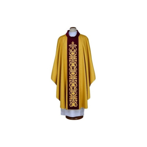 Gesticktes goldenes Messgewand - Kreuz, Ornament (19)