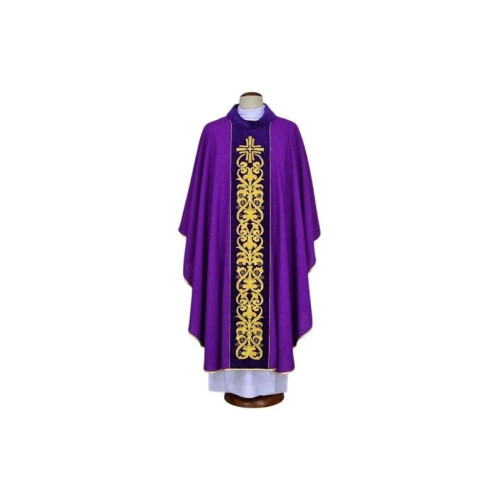 Lila Messgewand gestickt - Kreuz, Ornament (19)