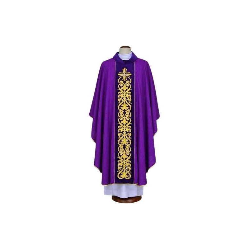 Lila Messgewand gestickt - Kreuz, Ornament (19)