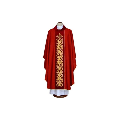 Gesticktes rotes Messgewand - Kreuz, Ornament (19)
