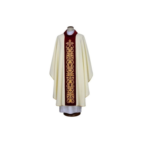 Messgewand ecru gestickt - Kreuz, Ornament (19)