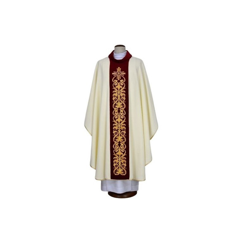 Messgewand ecru gestickt - Kreuz, Ornament (19)