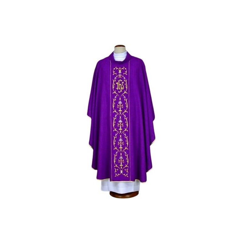 Gesticktes violettes Messgewand - IHS (20)