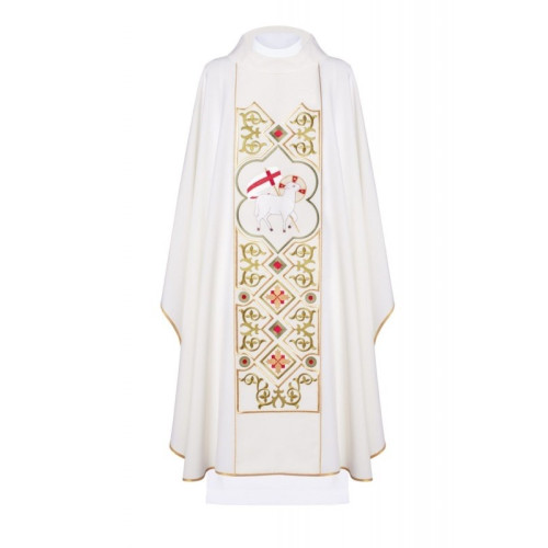 Gesticktes Messgewand mit dem Motiv des Lammes - Agnus Dei