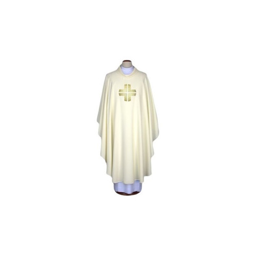 Messgewand gestickt ecru - Kreuz (58)