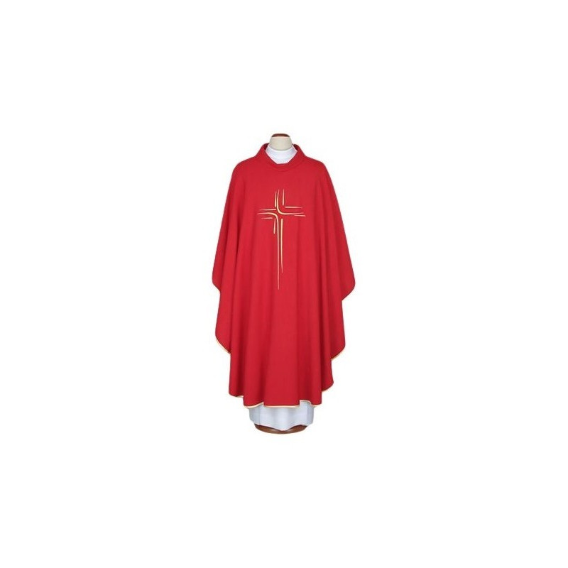 Gesticktes Messgewand rot - Kreuz (75)