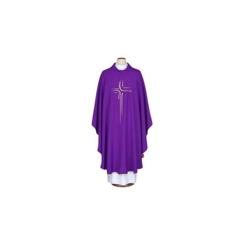 Gesticktes Messgewand lila - Kreuz (76)