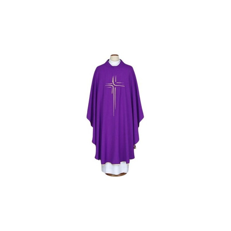 Gesticktes Messgewand lila - Kreuz (76)