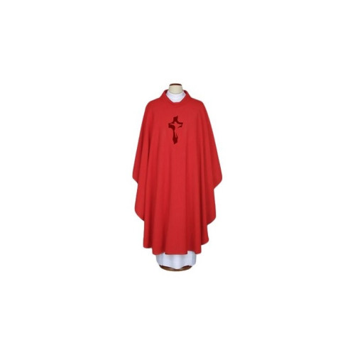 Gesticktes Messgewand rot - Kreuz (79)