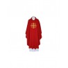 Gesticktes rotes Messgewand - Jerusalem Kreuz (86)