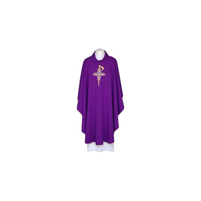 Lila Messgewand, bestickter Gürtel - Kreuze (108)