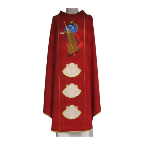 Rotes Messgewand, gestickt - St. Jakobus (2)