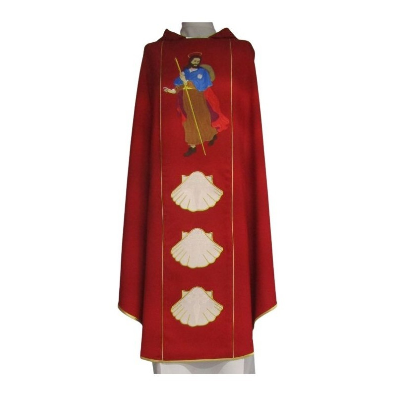 Rotes Messgewand, gestickt - St. Jakobus (2)