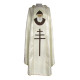 Besticktes Messgewand des Heiligen Charbel - ecrufarbener Rosettenstoff
