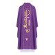 Messgewand, bestickt mit dem Symbol des Kelches - violett (H3)
